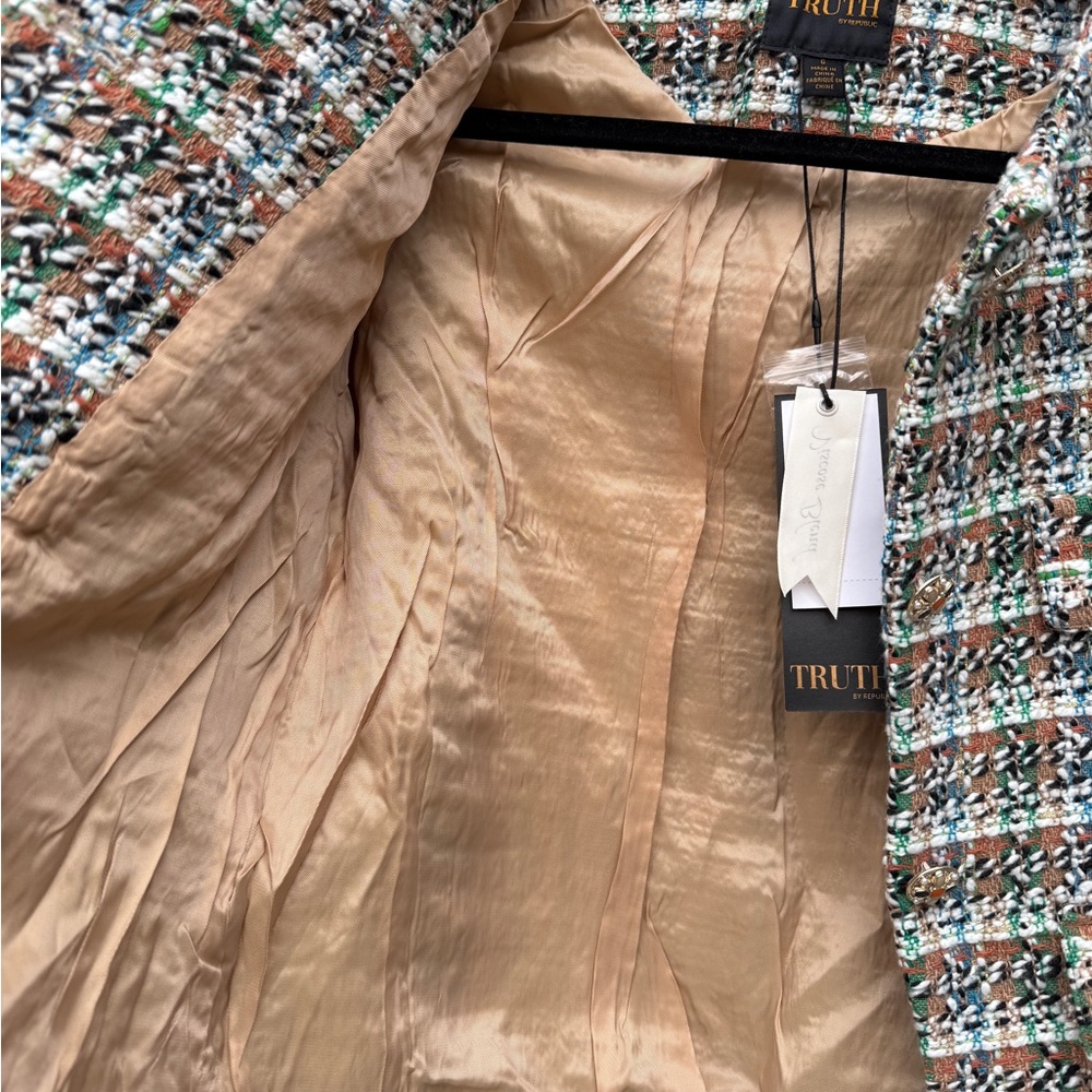 NWT—TRUTH by Republic Sz: 6 cropped tweed blazer in mixed colors - Picture 6 of 13
